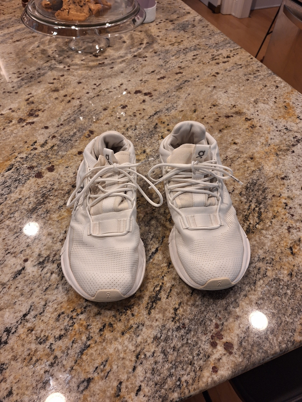 On Clouds Running White Lightweight Athletic Sneakers